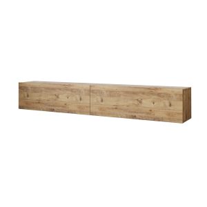 NORDVÄRK Fr8 TV-bord, væghængt, m. 2 låger - Atlantic Pine melamin (180x31,6)