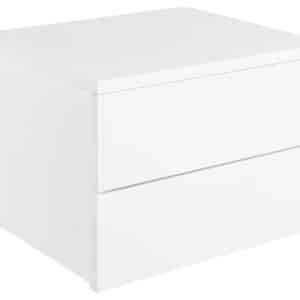 ACT NORDIC Avignon væghængt natbord, m. 2 skuffer - hvid MDF (37x32)
