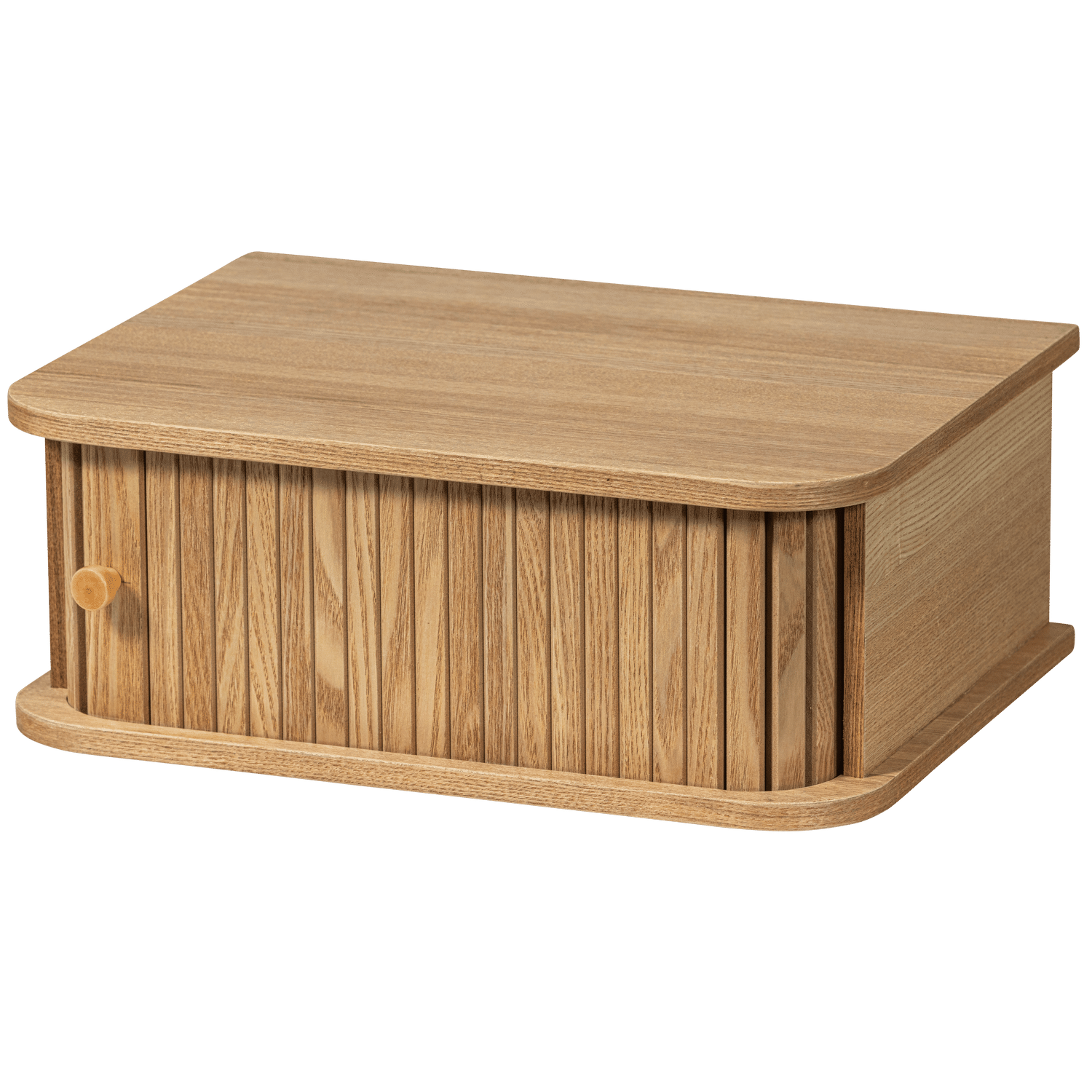 WOOOD Jena væghængt natbord, m. 1 skydelåge, venstre/højre - natur poppeltræ (40x30)