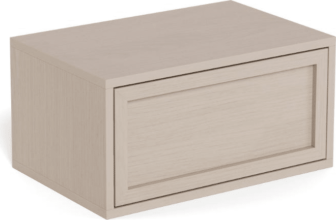 Natbord Signature Nordby / sengebord væghængt grå MDF B46 x D30 x H23 cm push-to-open skuffe